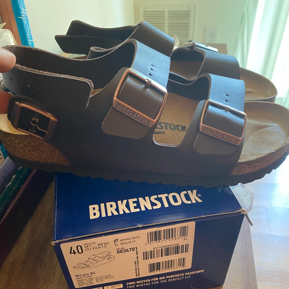 Brand new Birkenstock’s Milano, dark brown
